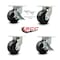 Service Caster 6'' Heavy Duty Phenolic Wheel Swivel Caster Set 2 Swivel Locks 2 Brakes, 4PK CRAN-SCC-KP92S630-PHR-BSL-2-SLB-2 - alternate 6